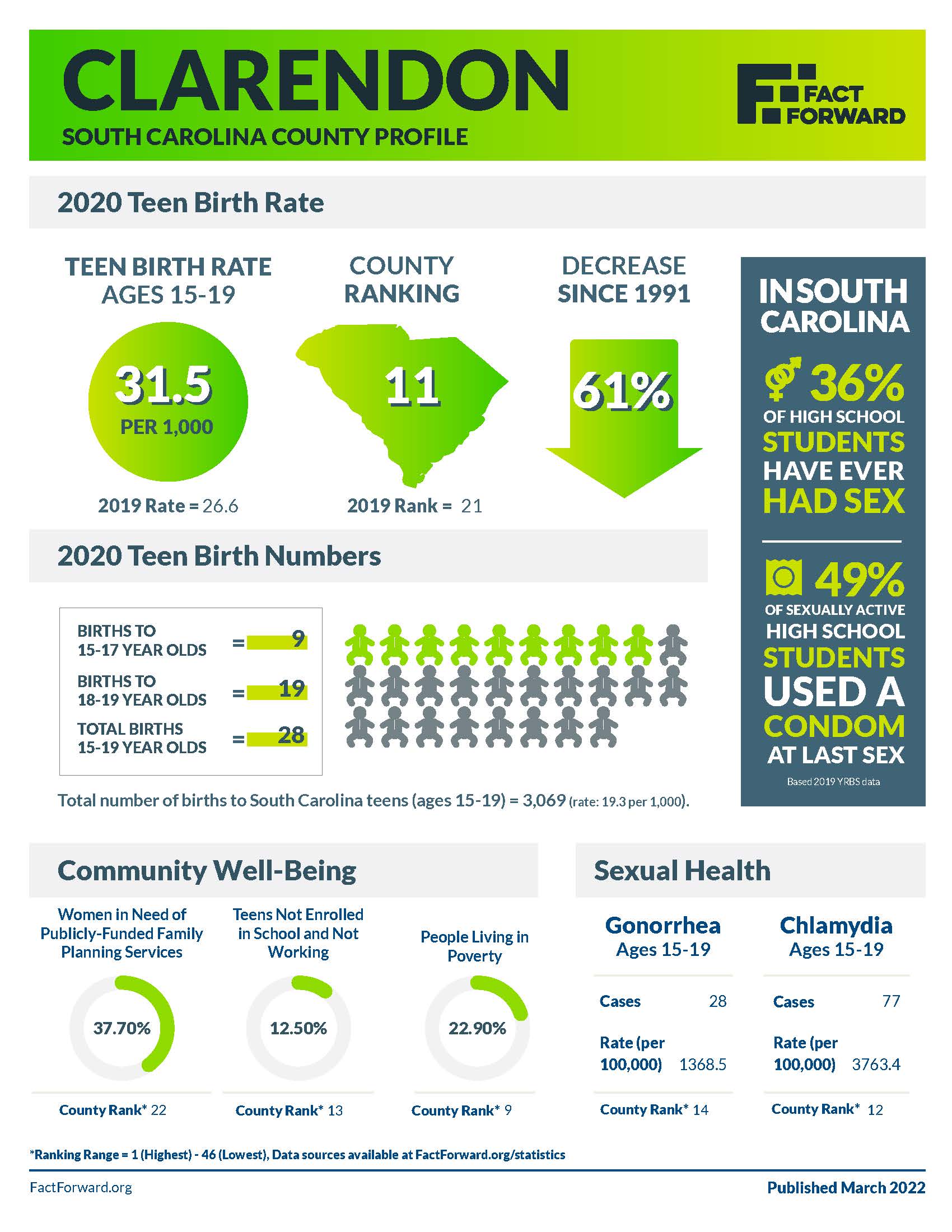 Clarendon Teen Birth Data